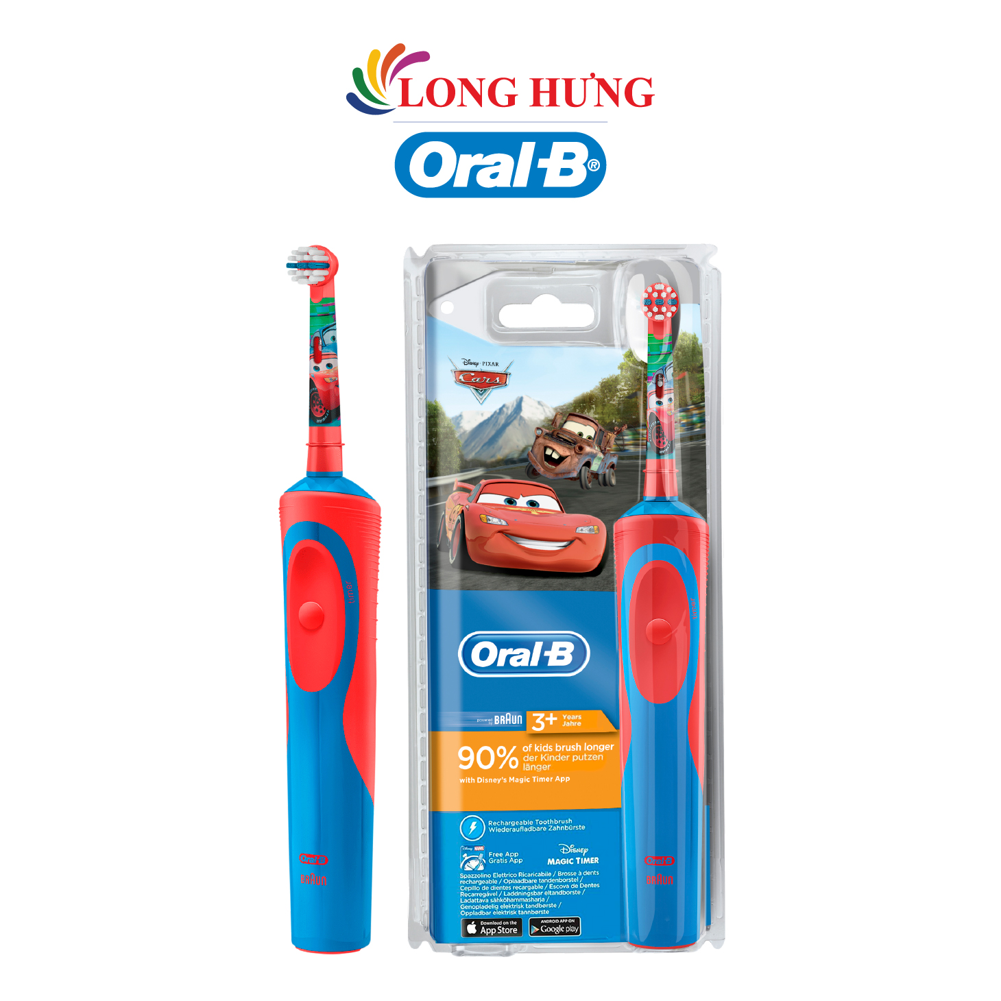 Bàn chải điện trẻ em Oral-B Vitality Kid Disney Car D12 - Hàng chính hãng