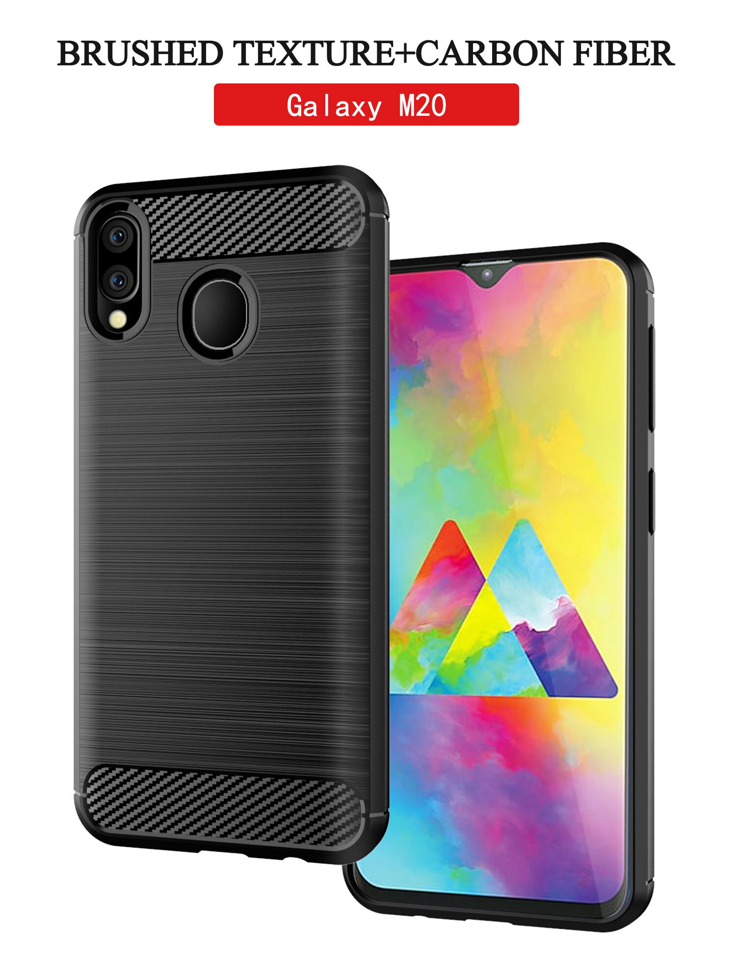 Ốp lưng chống sốc Samsung Galaxy M20 Hiệu Likgus vân kim loại - Hàng chính hãng