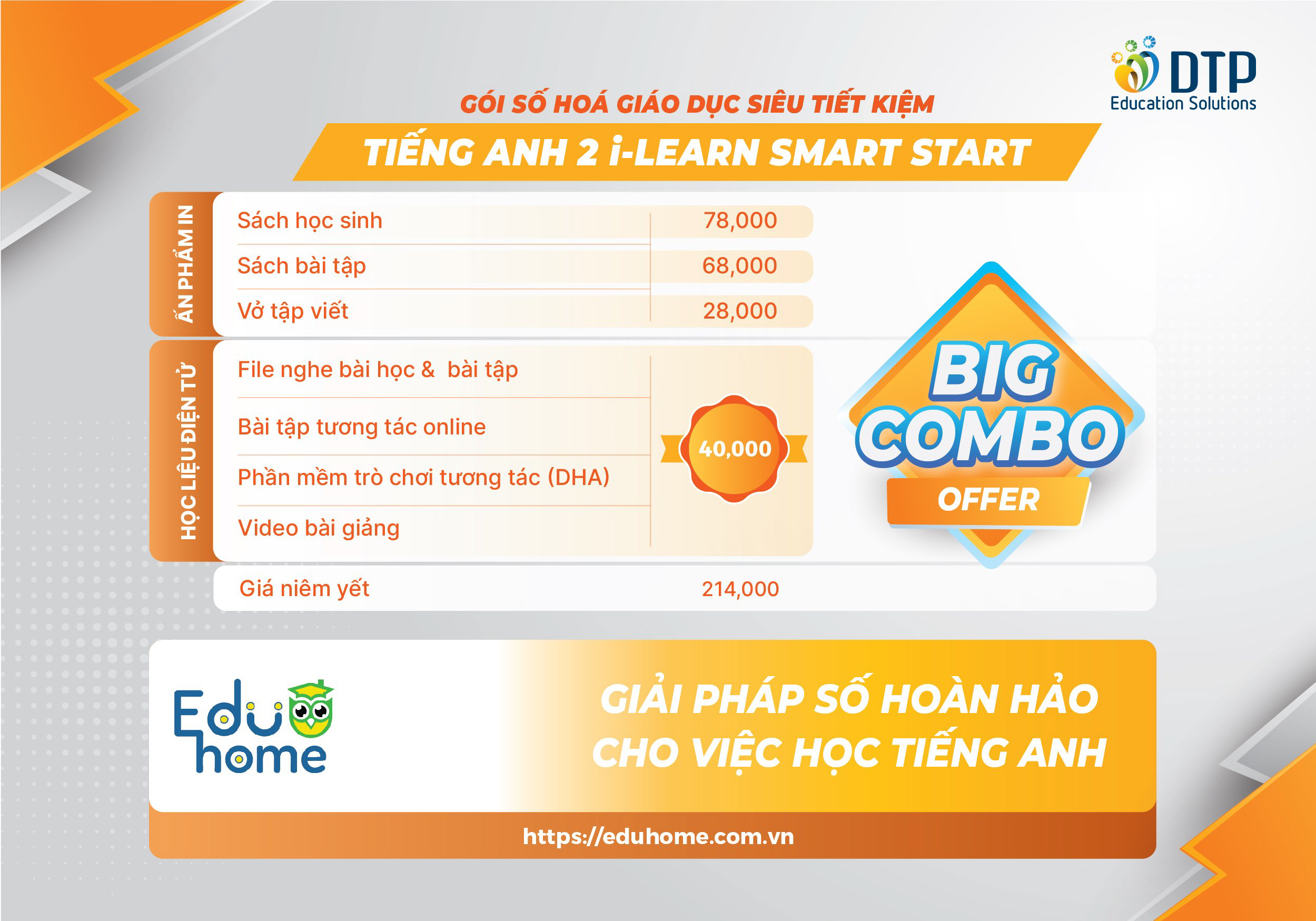 Tiếng Anh 2 i-Learn Smart Start - Gói số hóa giáo dục siêu tiết kiệm (SB, WB, NB, Digital Pack)