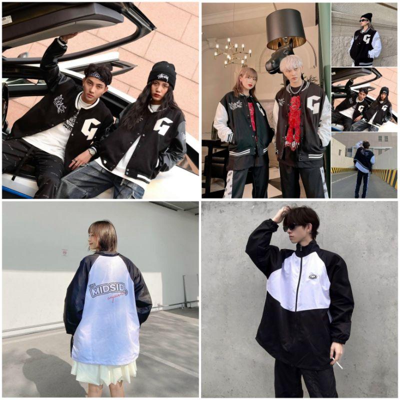 Áo Khoác Bomber Dù Bóng Chày Chữ G Cặp Đôi Couple Rẻ Đẹp Áo Khoác Gió TSM - Chống nắng Tốt Kiểu Bomber Jacket
