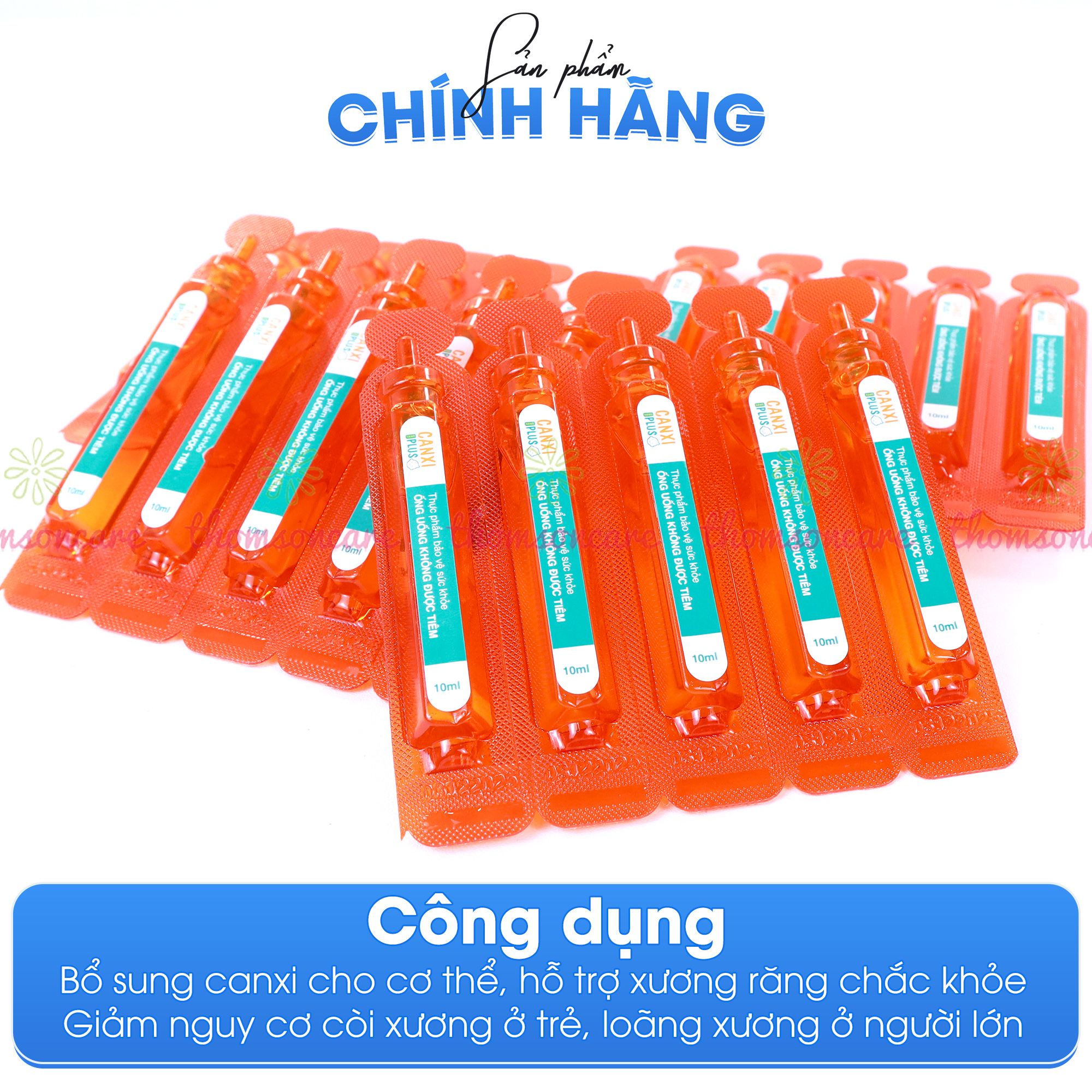 Canxi cho bé - Canxi Nano Plus, giúp xương răng chắc khỏe, giảm còi xương, tăng chiều cao từ Vitamin D3K2 - Hộp 20 ống