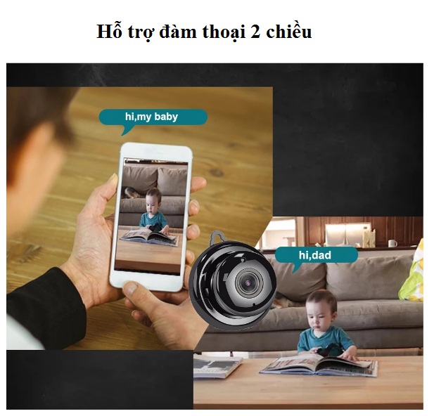 Camera wifi mini không dây Full HD 1080P có báo động chống trộm