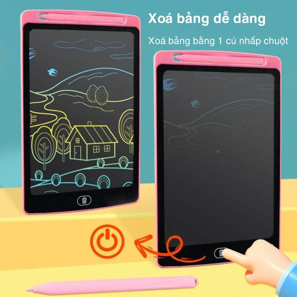 Bảng Viết tự xóa LCD, Bảng Vẽ Điện Tử Thông Minh Tự Động Xóa Thúc Đẩy Tư Duy Sáng Tạo Cho Bé Loại 8.5 Inch Giao Màu Ngẫu Nhiên