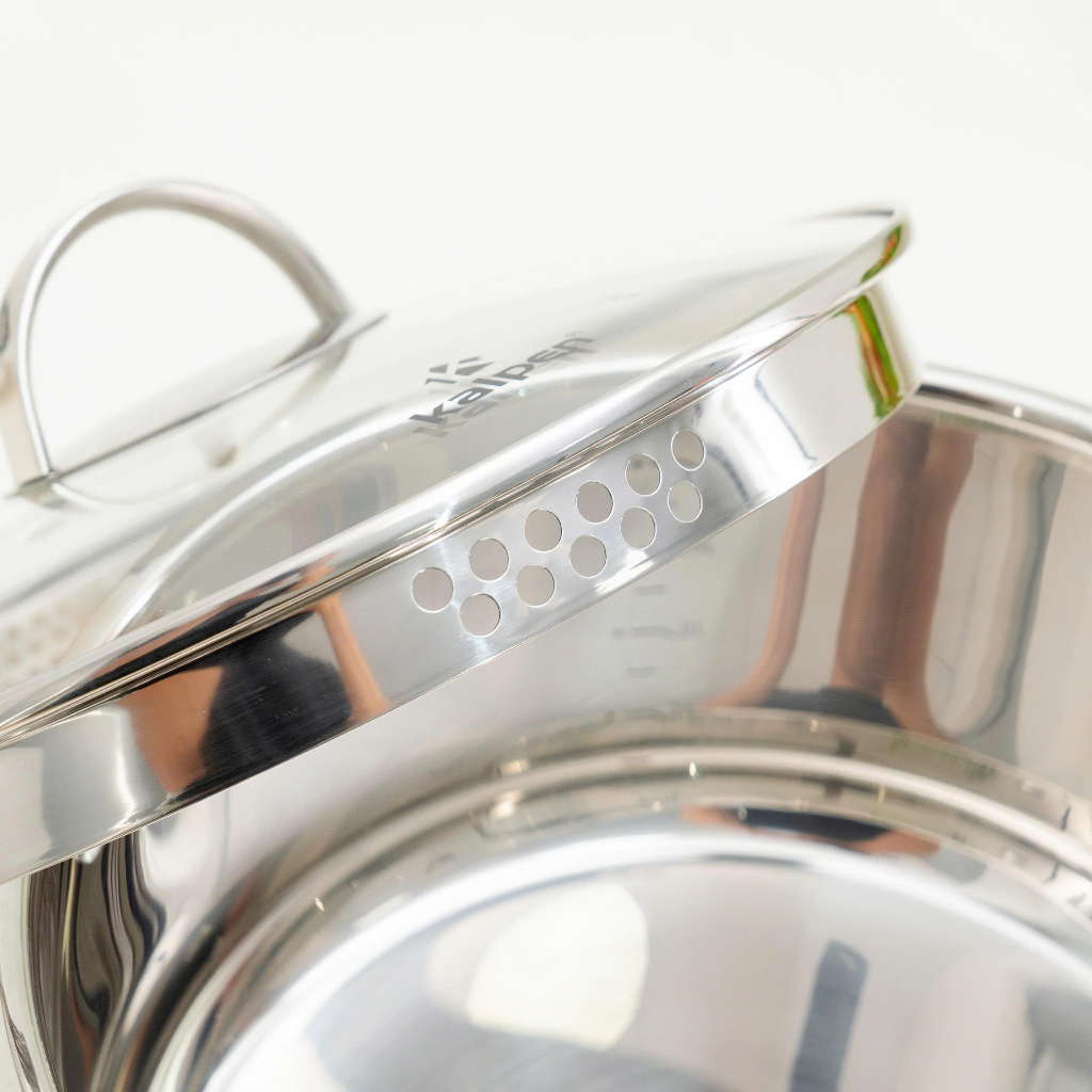 Bộ nồi inox 304 cao cấp 5 đáy Kalpen Lermat L1pro - Hàng chính hãng bảo hành 5 năm