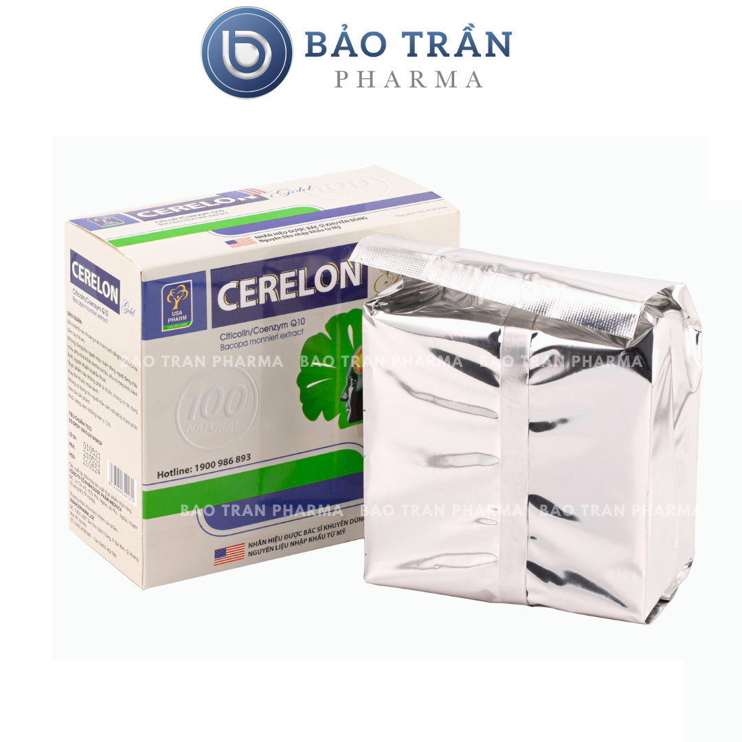 Viên bổ não Cerelon Gold Trắng - Giảm nhức đầu, hoa mắt, chóng mặt do rối loạn tiền đình - Hộp 100 viên