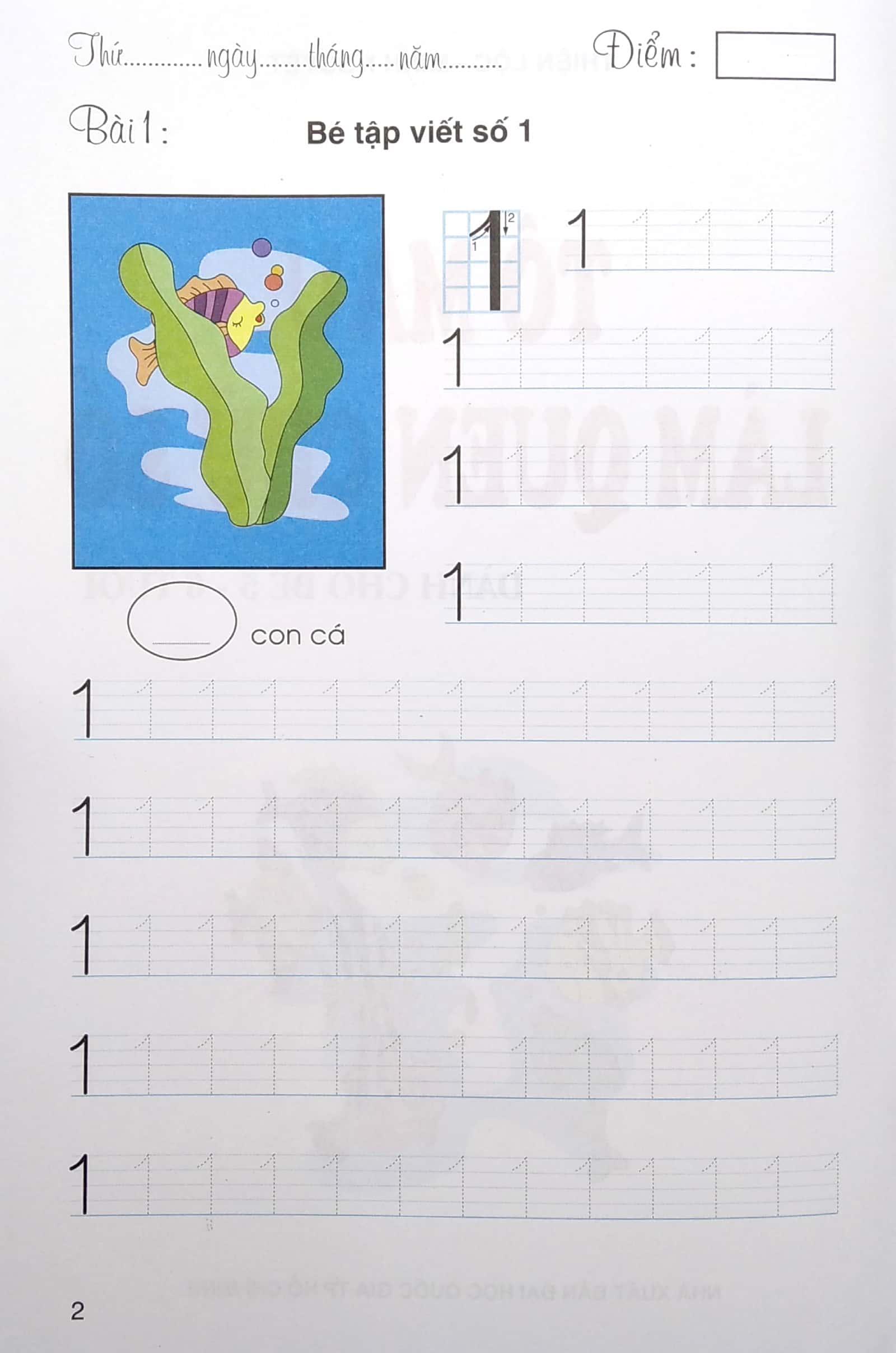 Tô Màu Làm Quen Chữ Số - Dành Cho Bé 5-6 Tuổi
