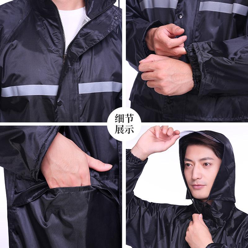 Phong cách mới nhất đi bộ đường dài ngoài trời áo mưa một mảnh bảo hiểm lao động người lớn công trường xây dựng áo gió phản quang hai lớp phong cách áo mưa khẩn cấp dài
