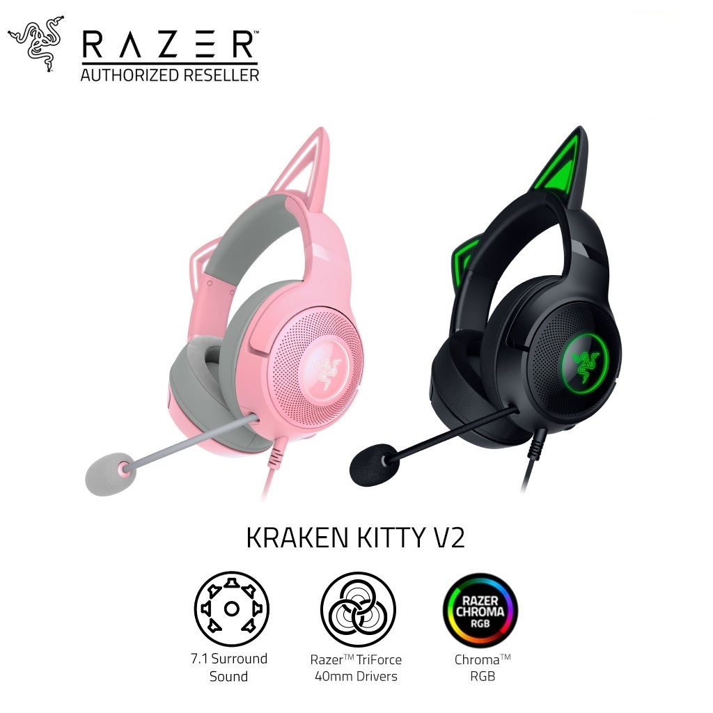 Tai nghe gaming có dây Razer Kraken Kitty V2 - Hàng chính hãng