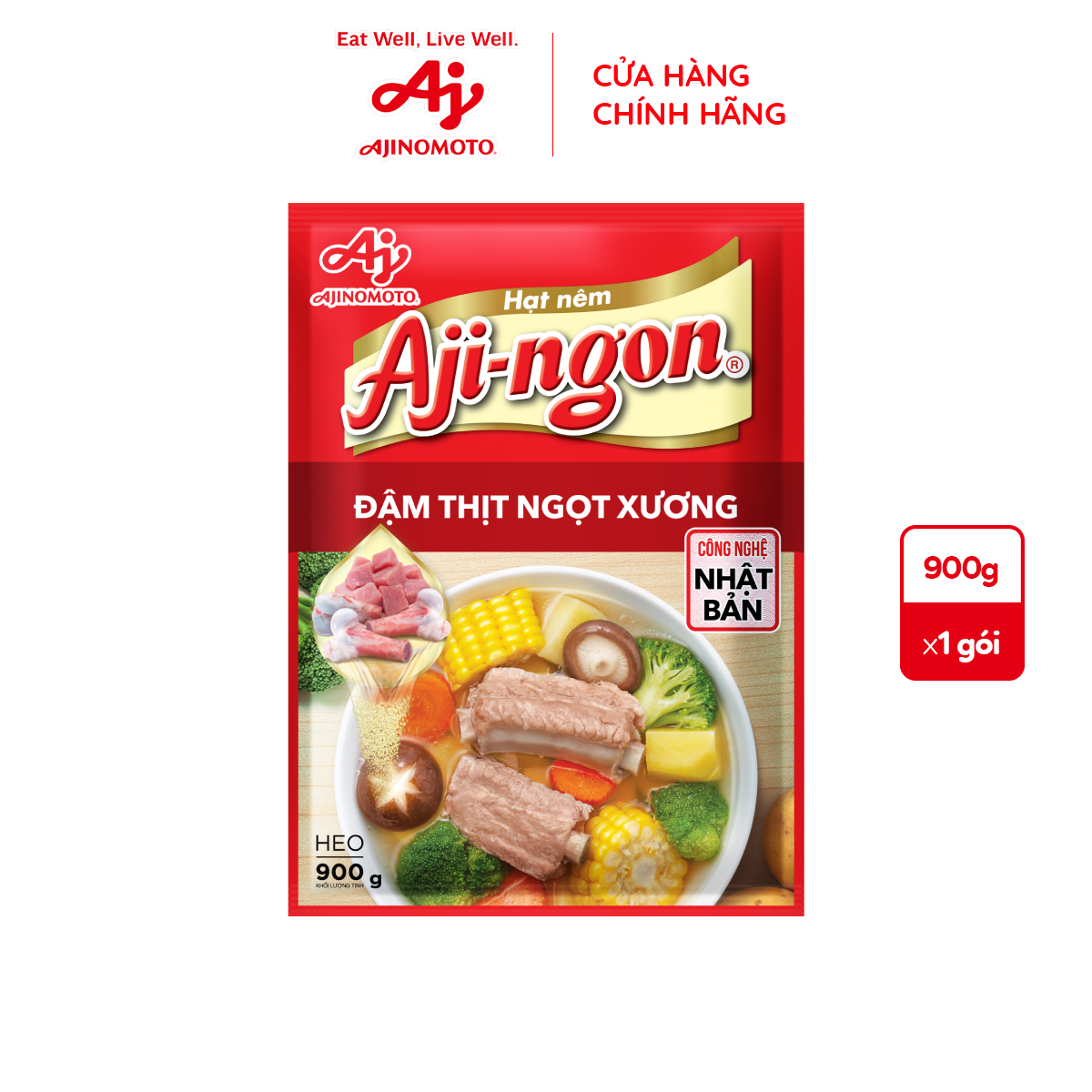 Gói Hạt Nêm Aji-ngon Heo 900g/Gói