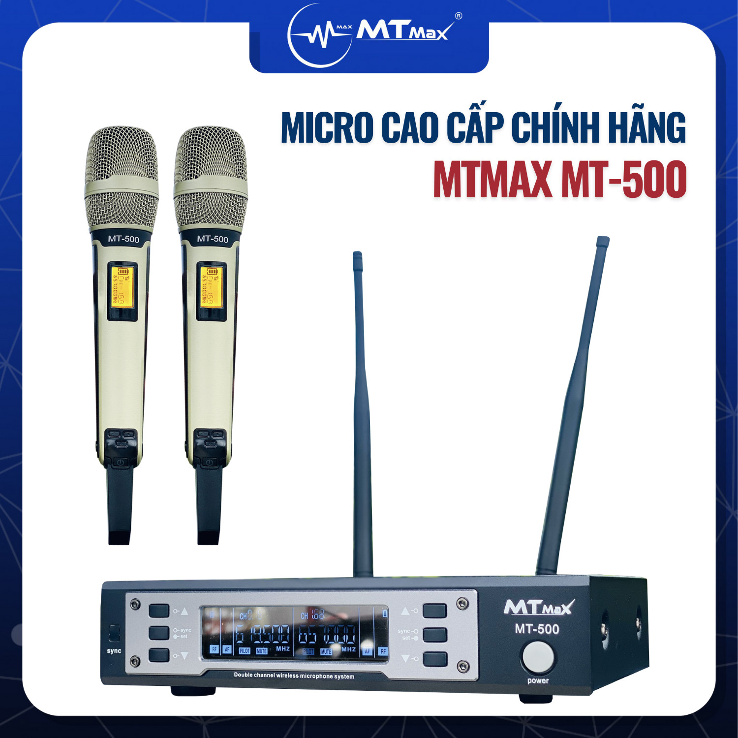 Micro Đầu Thu Cao Cấp Chính Hãng MTMAX MT500 - Chuyên Dụng Cho Hầu Như Tất Cả Các Dòng Loa Kéo, Amply Hiện Tại Trên Thị Trường. hàng chính hãng