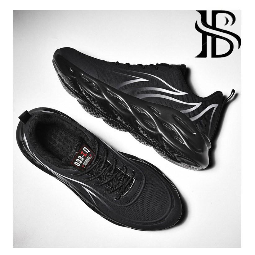 Giày Thể Thao Nam - Giày Sneacker Đen, Tăng Chiều Cao, Vải Dệt Thoáng Khí, Đế Cao Su Cực Êm - BTS Shoes