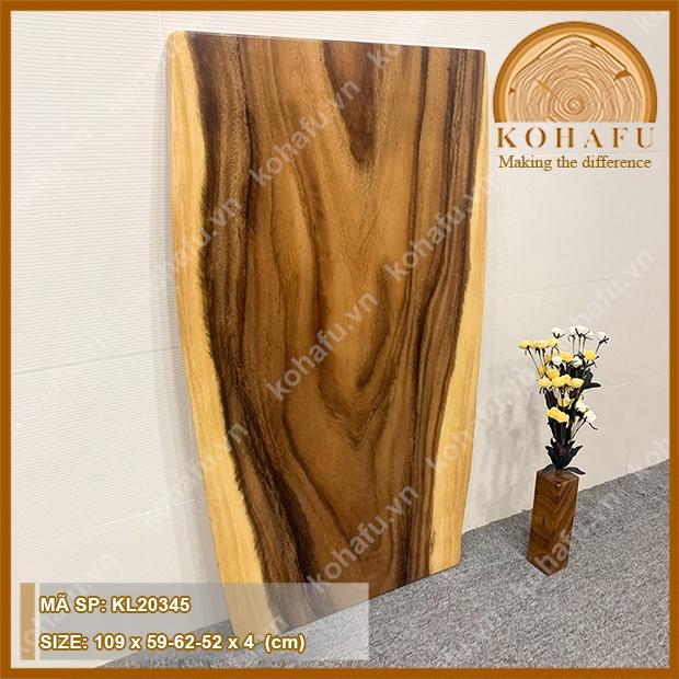 Mặt bàn gỗ me tây nguyên tấm, dài 109 x rộng x dày 4 - KL20345