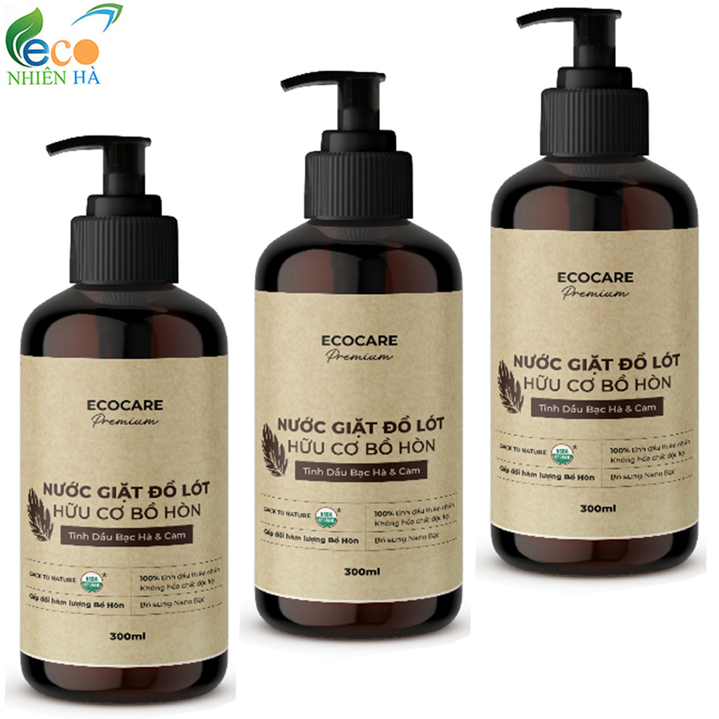 Nước giặt đồ lót ECOCARE PREMIUM 300ml tinh dầu bạc hà cam, tẩy ố khử khuẩn an toàn mẹ bầu