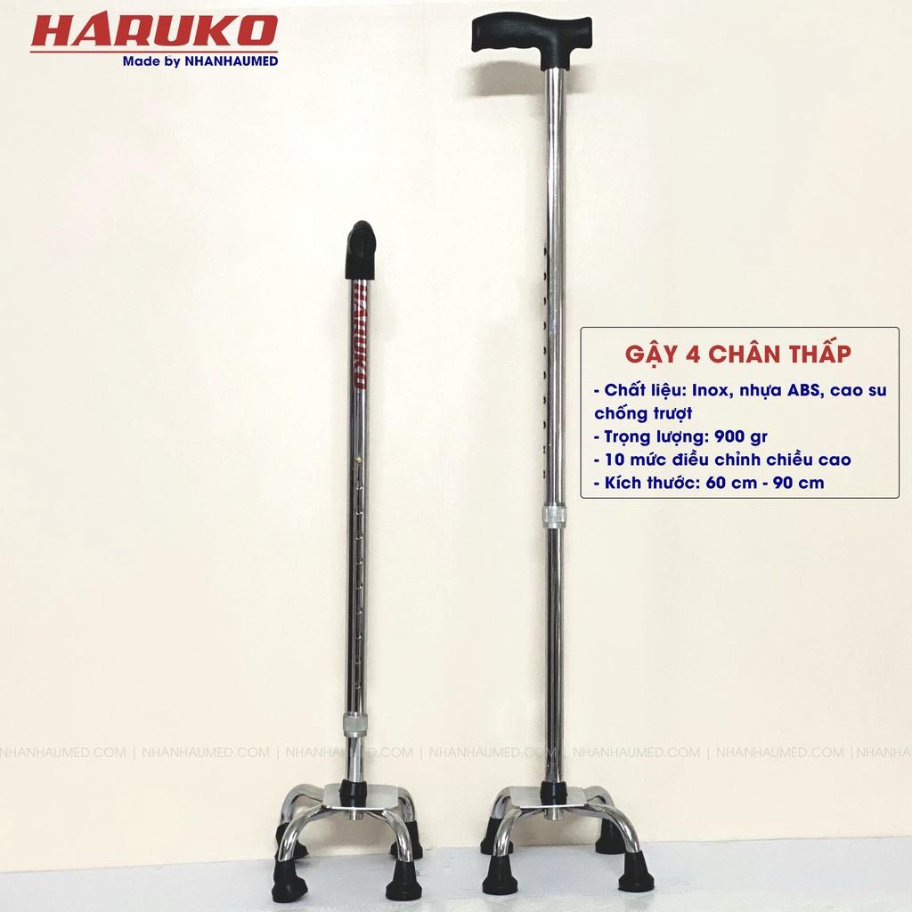 Gậy Chống 3 Chân, 4 Chân Cho Người Già. Gậy Inox Haruko Điều Chỉnh Chiều Cao 10 Mứt