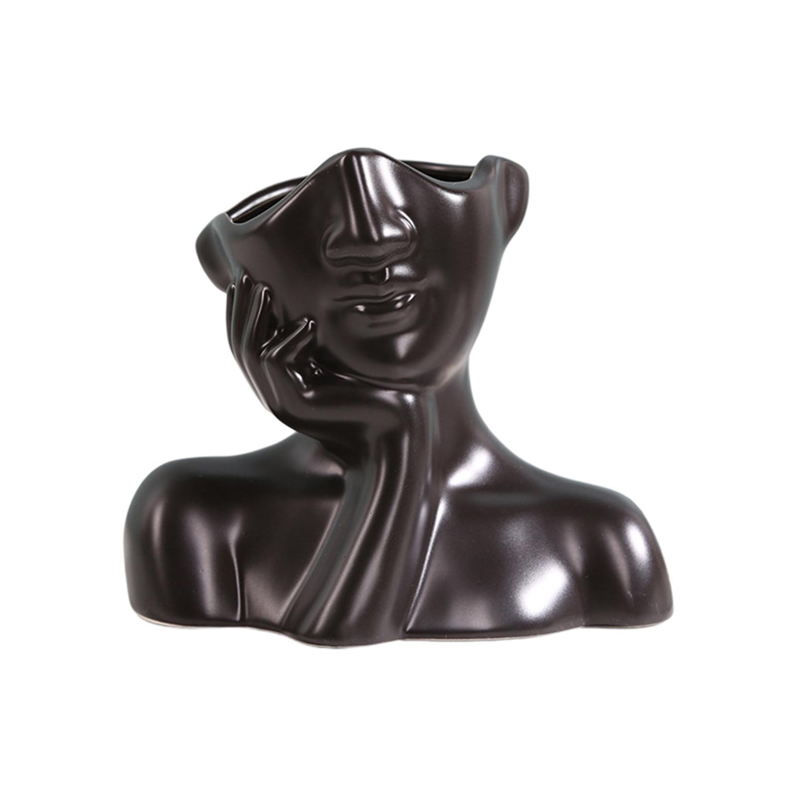 Face Vase Flower Vase Modern Statue Head Shaped Vase for Table Wedding Shelf