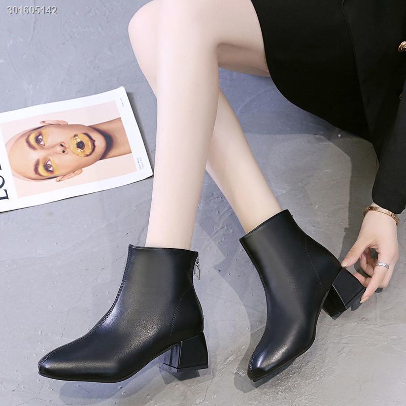 Giày Boot Cao Gót Cổ Thấp Thiết Kế Mới Thời Trang Mùa Thu Đông Dành Cho Nữ