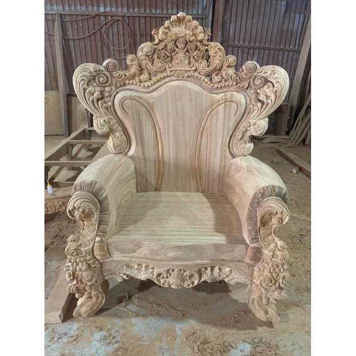 Bộ bàn ghế hoàng gia nguyên khối gỗ gõ đỏ