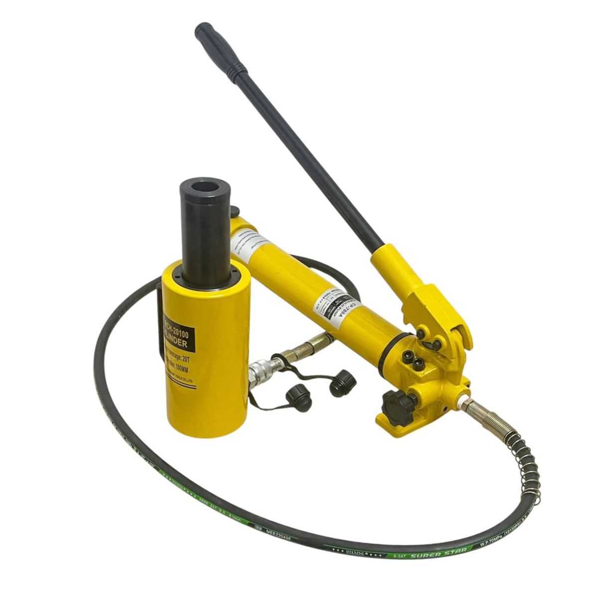 Bộ Kích Thủy Lực Rỗng Tâm 20 Tấn RCH-20100 – Hành Trình 100mm + Bơm Tay CP-700