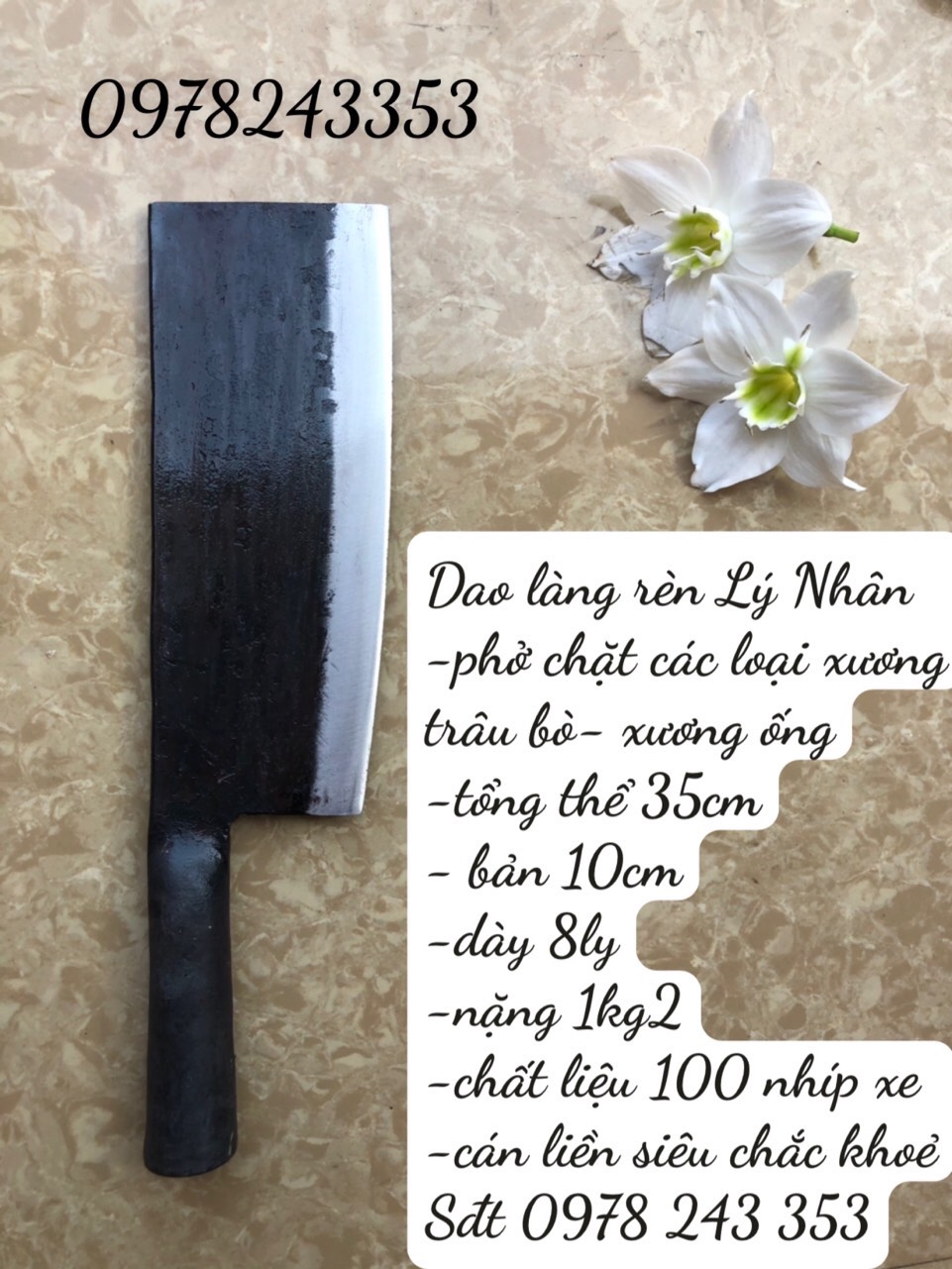 Dao phở tông chặt xương ống chuẩn nhíp xe