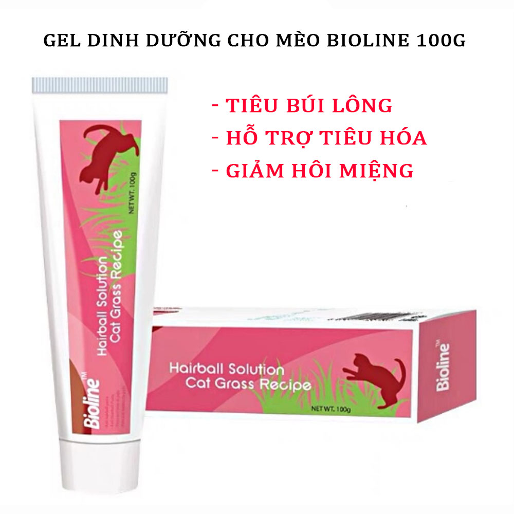 Gel Dinh Dưỡng Tiêu Búi Lông Cho Mèo Bioline Hairball Solution 100g