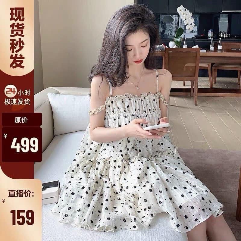 Váy Nữ, Váy 2 Dây Babydoll Hoa Nhí Phong Cách Tiểu Thư Hàng Siêu Xinh