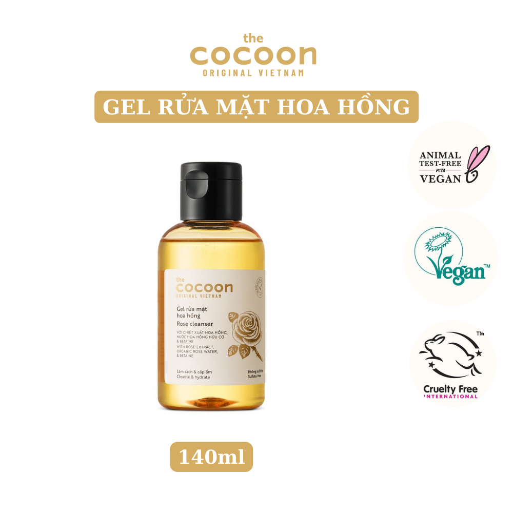 Gel rửa mặt hoa hồng Cocoon làm sạch và cấp ẩm 140ml