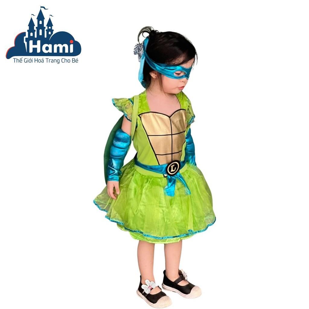HM0779 - Đầm Hóa Trang Ninja Rùa Kèm Phụ Kiện Cho Bé Gái từ 4 đến 14 tuổi