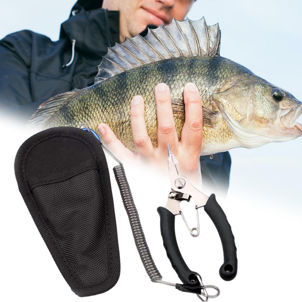 Fishing Pliers Cutter Fish Lip Hook Remover Tool with Lanyard Saltwater Fishing Equipment Multifunctional