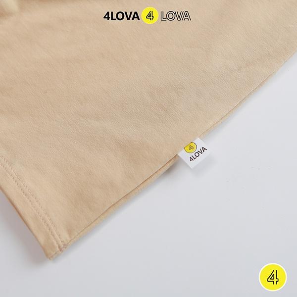 Áo thun cộc tay logo bé trai 4lova chất cotton co giãn cao cấp phong cách Hàn Quốc