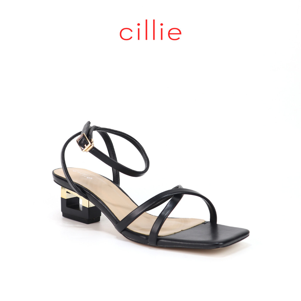 Giày sandal nữ dây chéo mảnh cao 5cm Cillie 1095