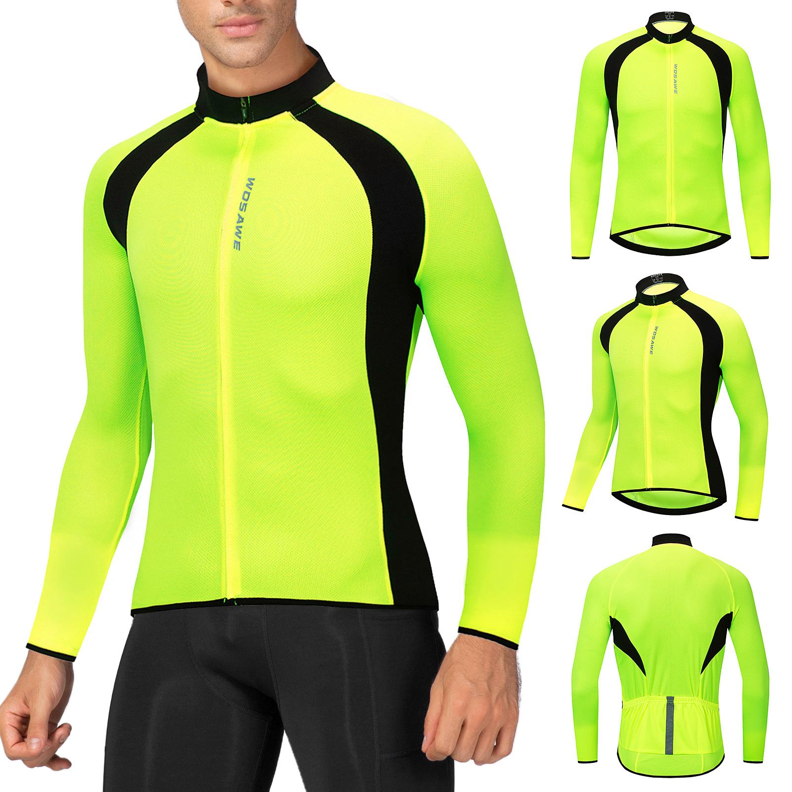 Áo đi xe đạp dài tay dành cho nam nữ làm bằng vải Polyester nhanh khô thoáng khí thoát ẩm