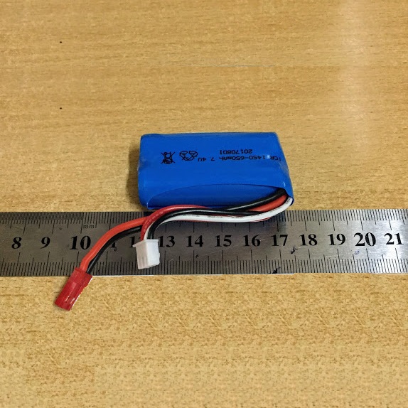 Pin sạc Lithium 7.4V dung lượng 650mAh chân đỏ jst dành cho tàu S.M 7011