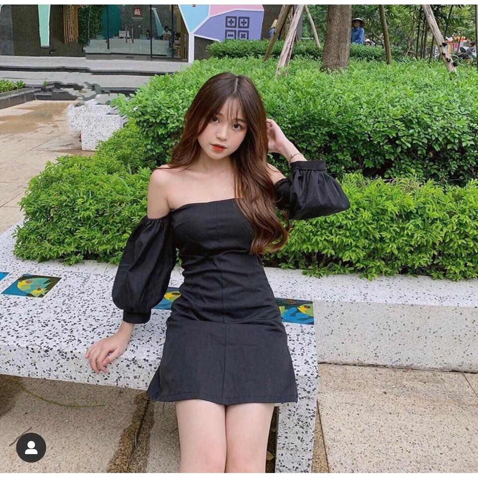 Đầm dự tiệc cúp ngực ôm body tay phồng sang chảnh