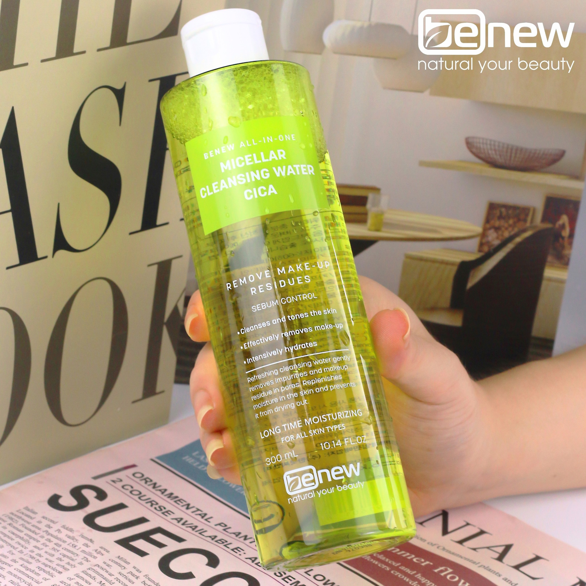Nước tẩy trang đa năng tin chất rau má - BENEW MICELLAR CLEANSING WATER CICA 300ml (hàng chính hãng)