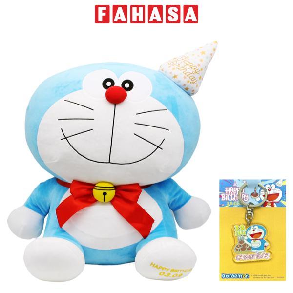 Thú Bông Doraemon - Phiên Bản Sinh Nhật Doraemon 03.09 - Size L - Tặng Kèm Móc Khóa Doraemon Sinh Nhật