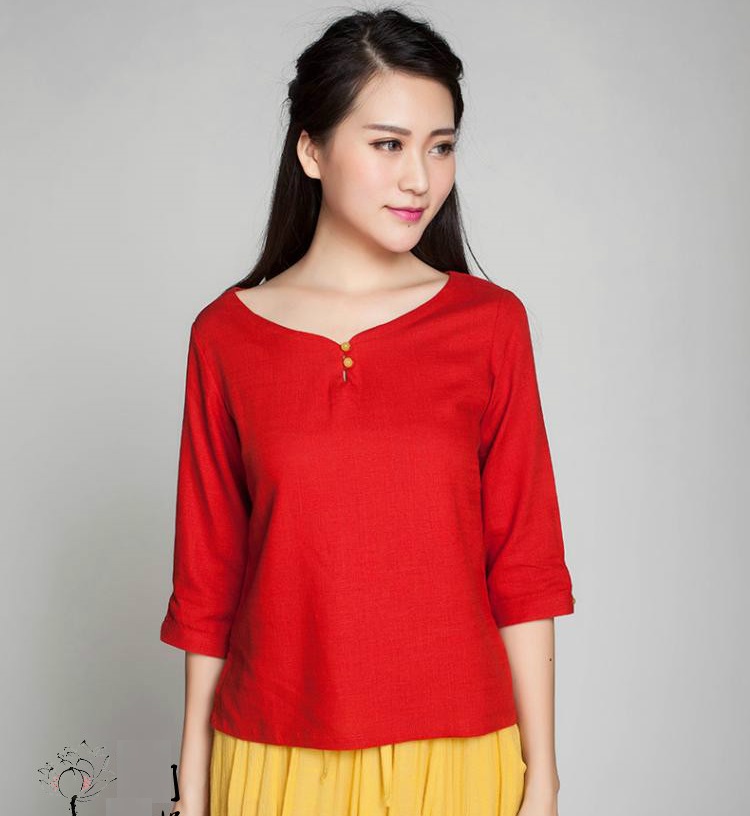 Áo sơ mi nữ lỡ tay phong cách Nhật Bản,vải đũi mềm mát,không bai,không xù,form cực xinh S38
