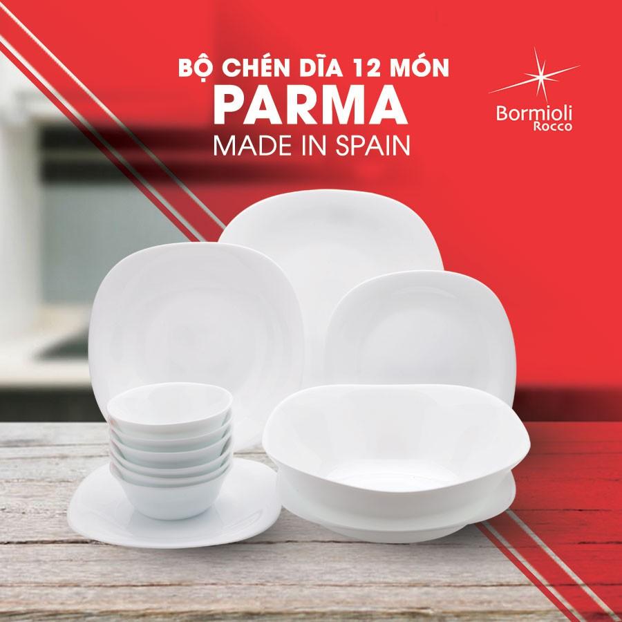 Bộ chén đĩa thủy tinh 12 món PARMA Bormioli Rocco- HÀNG CHÍNH HÃNG