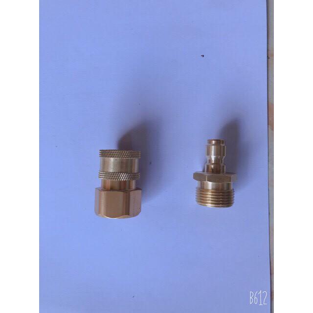 Khớp nối nhanh dây cấp nước ra máy xịt rửa áp lực cao, máy rửa xe sử dụng tháo lắp dây đầu ra nhanh hơn