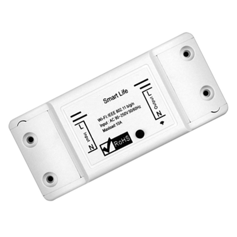 Thiết bị điện thông minh- Công tắc hẹn giờ qua wifi hoạt động liên tục ĐKTX qua điện thoại 10A V2 cao cấp (Tặng nút kẹp dây điện giao ngẫu nhiên)