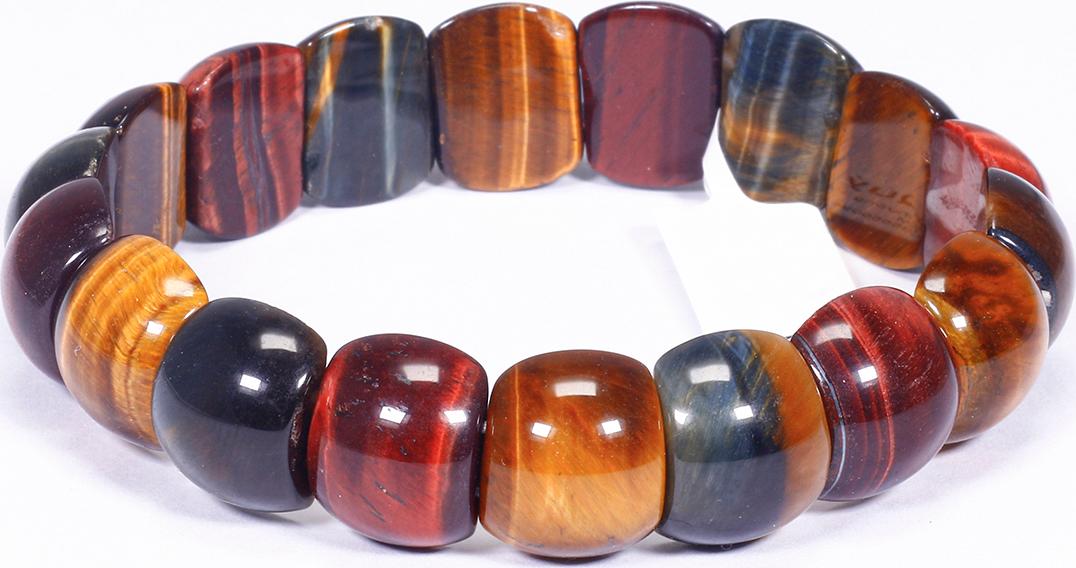 Vòng tay đá mắt hổ tam tài bản tròn - Ngọc Quý Gemstones