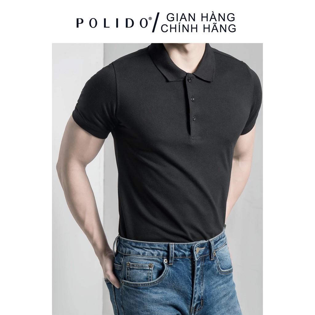 Áo Polo Nam Trơn Basic Màu Đen Form Slimfit Vải Cotton 100% Co Giãn Thấm Hút