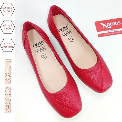 Giày Búp Bê Đế Xuồng da thật 3cm mũi vuông DR304