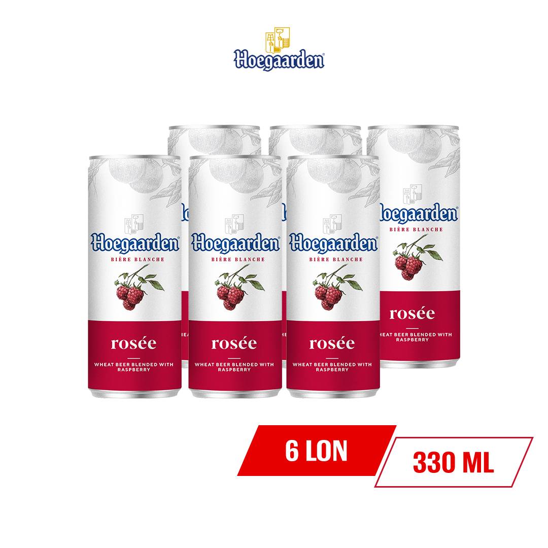 Lốc 6 lon bia Hoegaarden Rosee