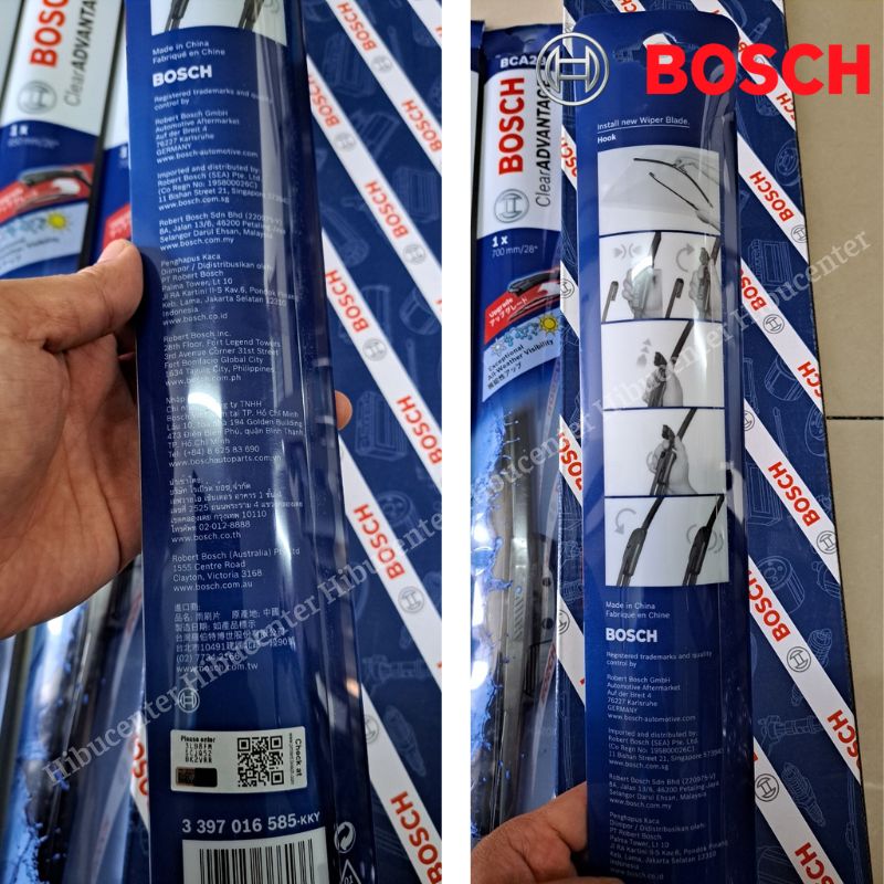 Gạt Mưa Cao Su BOSCH Clear Advantage - Móc Chữ U - Xương Mềm - Đủ Size - Chuyên Dành Cho Xe Châu Á - Hoạt Động Vượt Trội Trong Mọi Thời Tiết