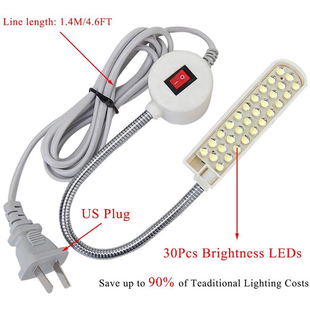 10/20/30 Đèn LED Máy Đèn Đế Từ Làm Đèn Cổ Ngỗng LED Công Nghiệp Đèn Cho Máy Tiện Khoan Ép Bàn Làm Việc