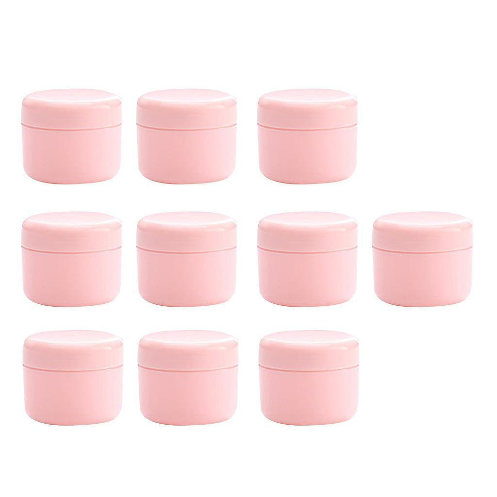 2X Refillable Plastic Empty Face Cream Cosmetic Container with Lid Pink-50g
