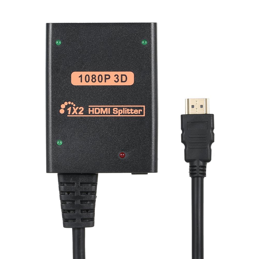 HD Splitter 1 in 2 out 1080P Image Quality 3D Effect For PC/Laptop/Game Console/Set-top Box/Projector/TV/Monitor