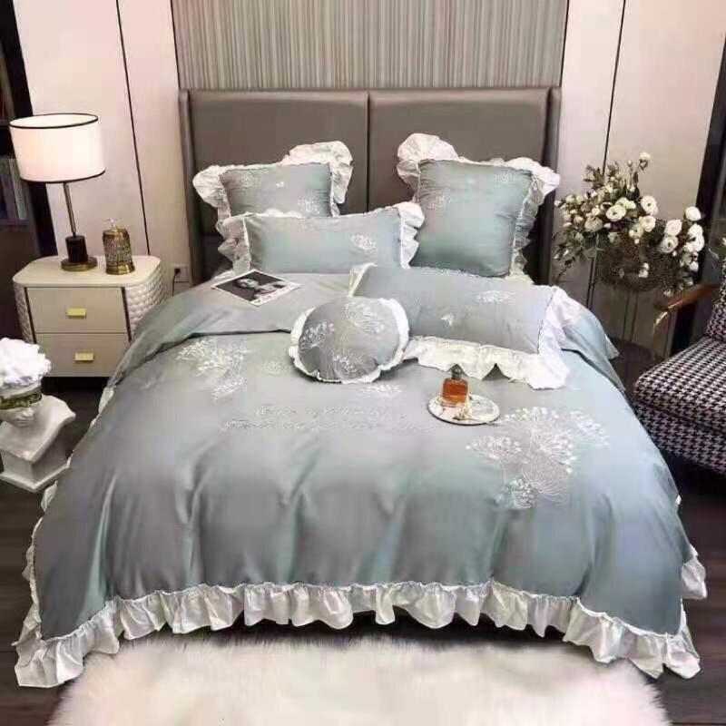 Bộ lụa 60s thêu hoa bồ công anh 7 món