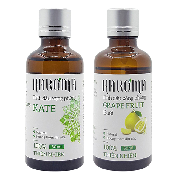 Combo Tinh Dầu Xông Phòng Bưởi Karoma (50ml) + Tinh Dầu Kate Karoma (50ml)