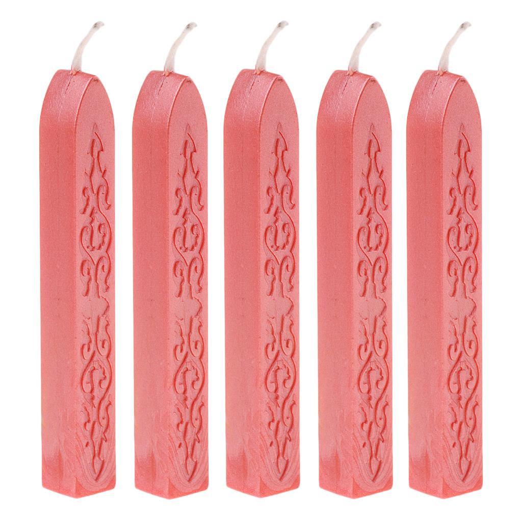 5 Pieces Vintage Sealing Seal Wax Sticks with Wick for Wedding Invitation Letter Card